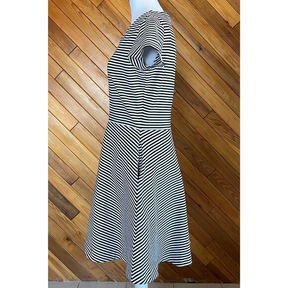 Kate Spade Saturday Black and White Striped Fit and Flare Dress - Picture 2 of 5